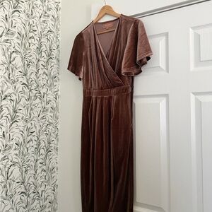 Brown Velvet Wrap Dress (Jessakae, S)